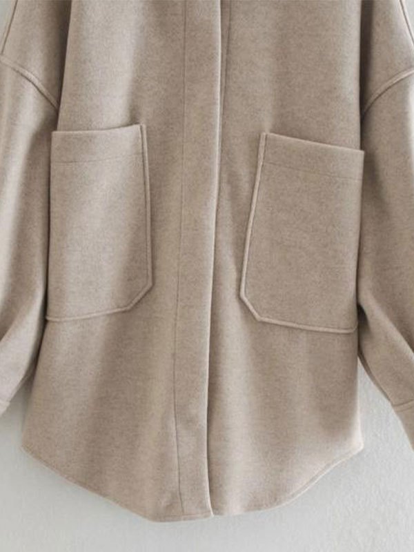 EMMIOL Oversize Pocket Woolen Shirt Jacket