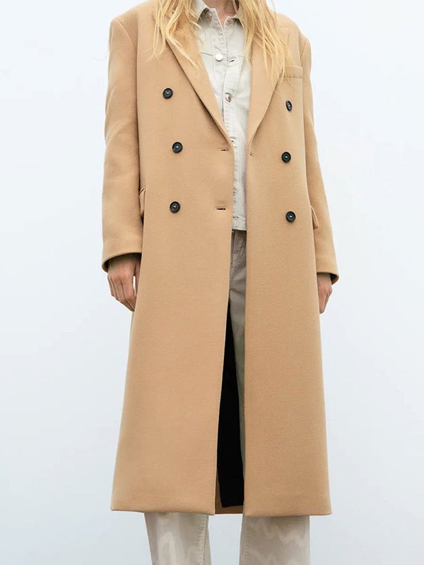 EMMIOL Double Breasted Maxi Woolen Coat