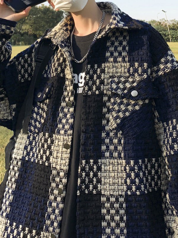 EMMIOL Men's Checkered Tweed Jacket