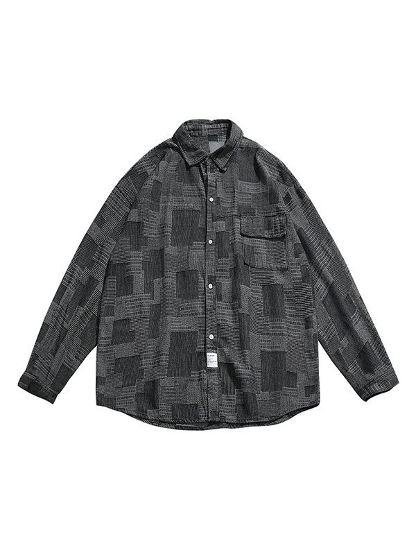 EMMIOL Camisa vaquera a cuadros para hombre
