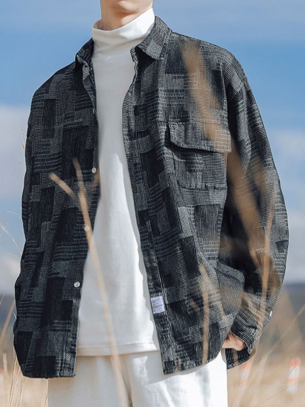 EMMIOL Camisa vaquera a cuadros para hombre