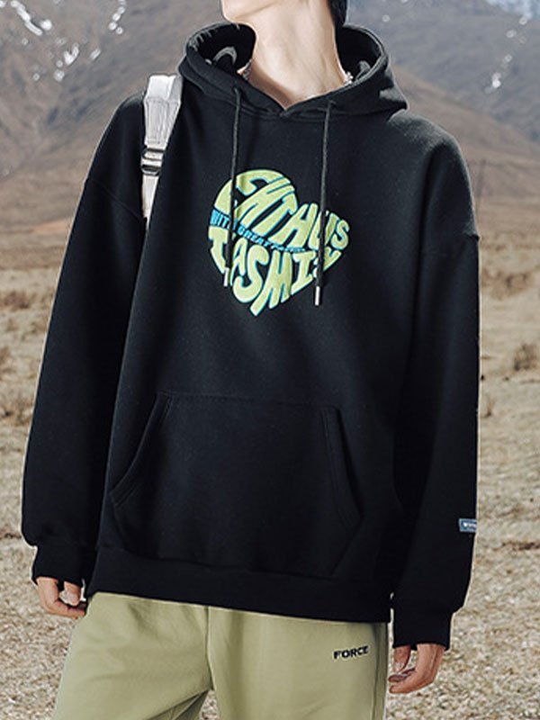 EMMIOL Herren Hoodie mit Buchstaben-Herz-Muster