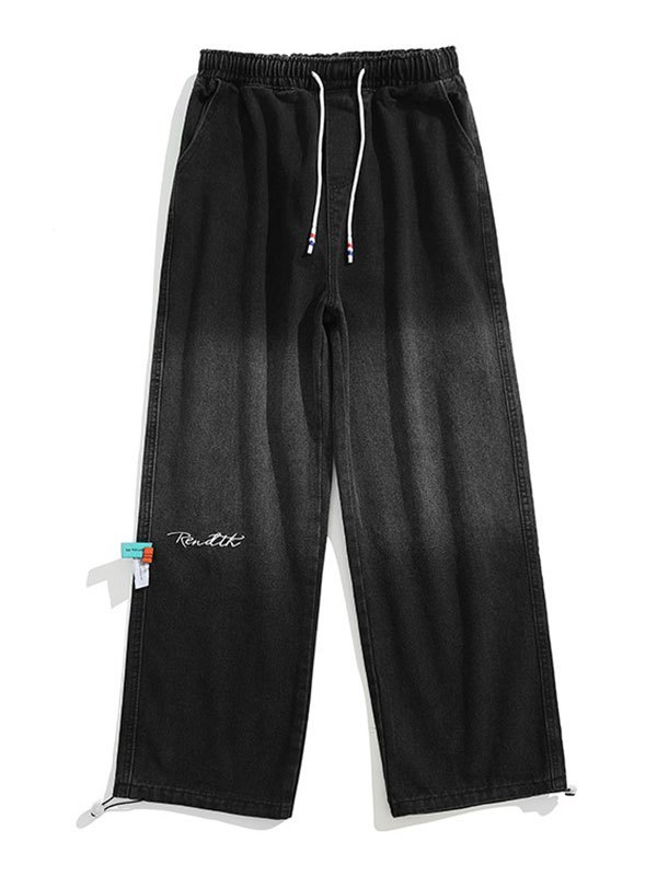 EMMIOL Jeans da skate con coulisse lavati da uomo