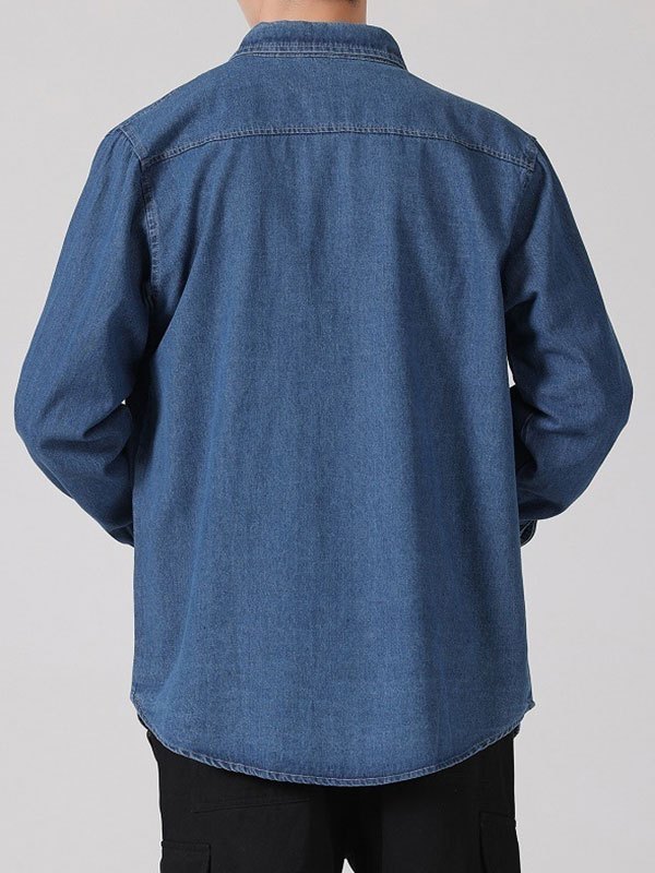 EMMIOL Camisa vaquera clásica para hombre