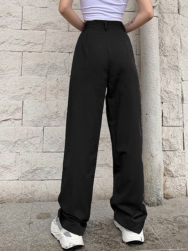 EMMIOL Pantalones de vestir rectos de cintura alta