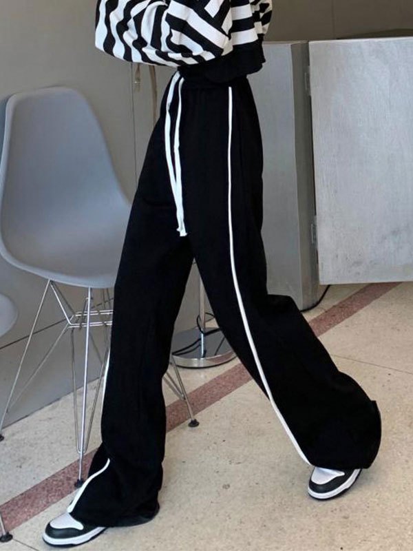 EMMIOL High Waist Striped Jogger Pants