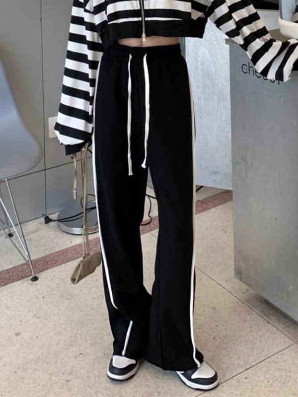 EMMIOL High Waist Striped Jogger Pants