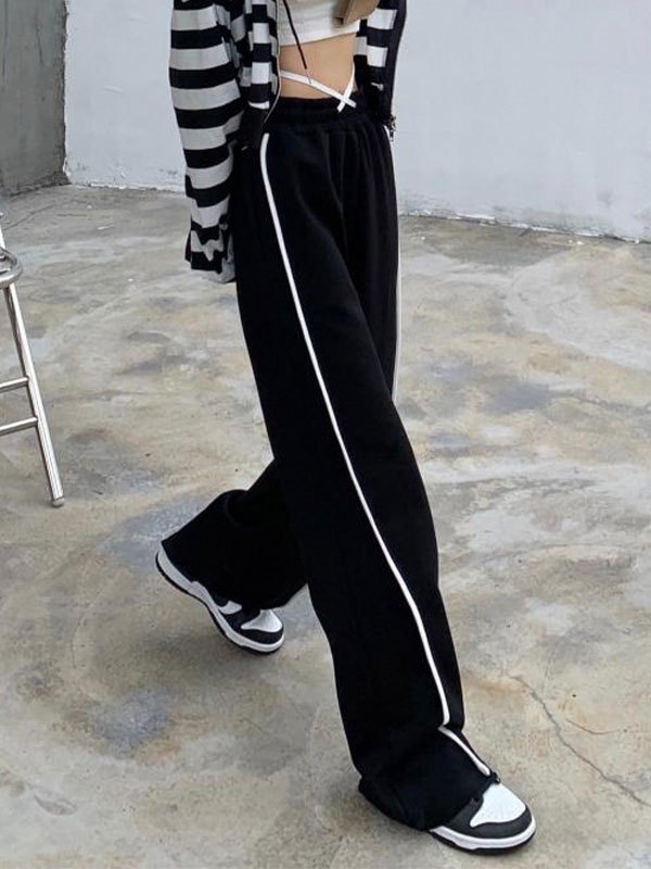 EMMIOL High Waist Striped Jogger Pants