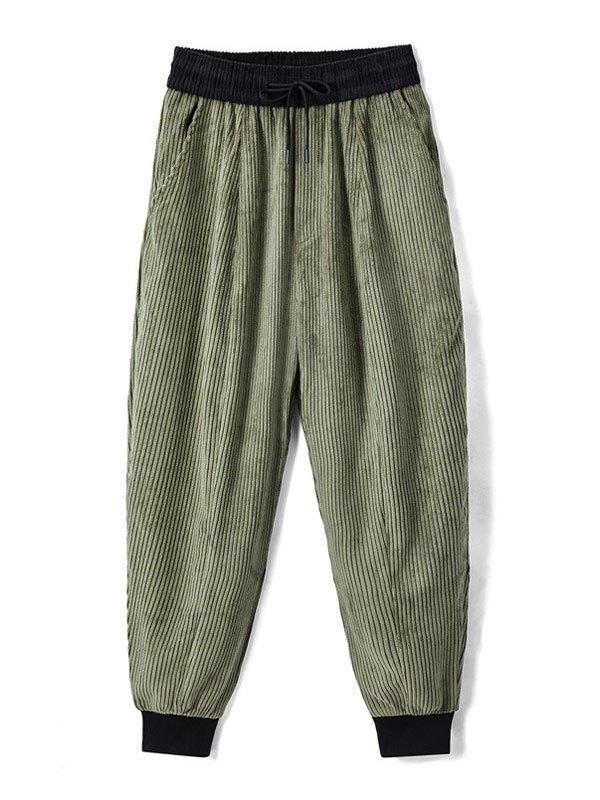 EMMIOL Pantalones joggers cortos de pana para hombre