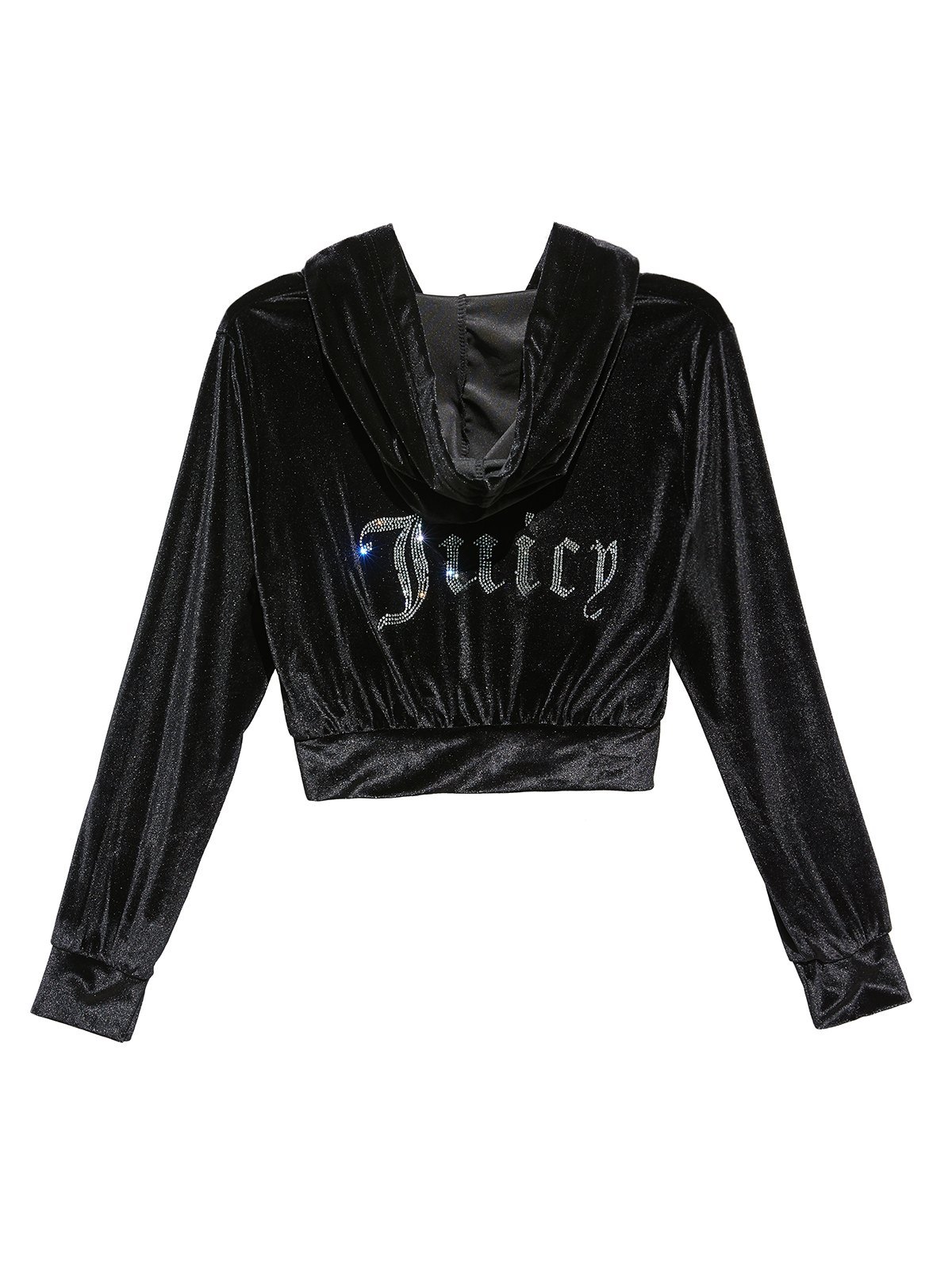 EMMIOL Rhinestone Velvet Long Sleeve Tracksuit Set