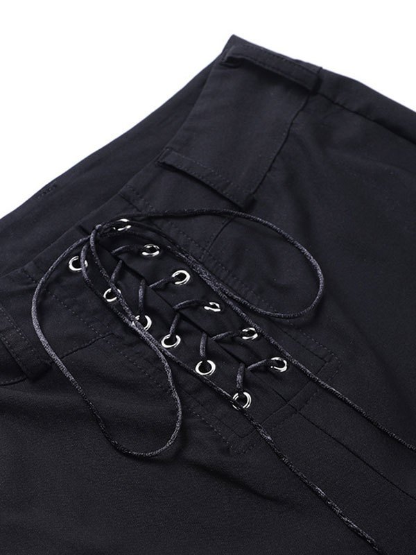 EMMIOL Eyelet Lace Up Flare Leg Pants