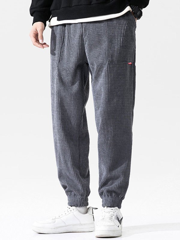 EMMIOL Pantalones joggers cortos de pana para hombre