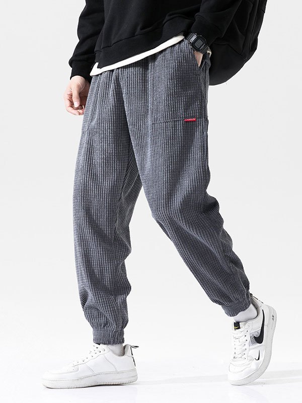 EMMIOL Pantalones joggers cortos de pana para hombre