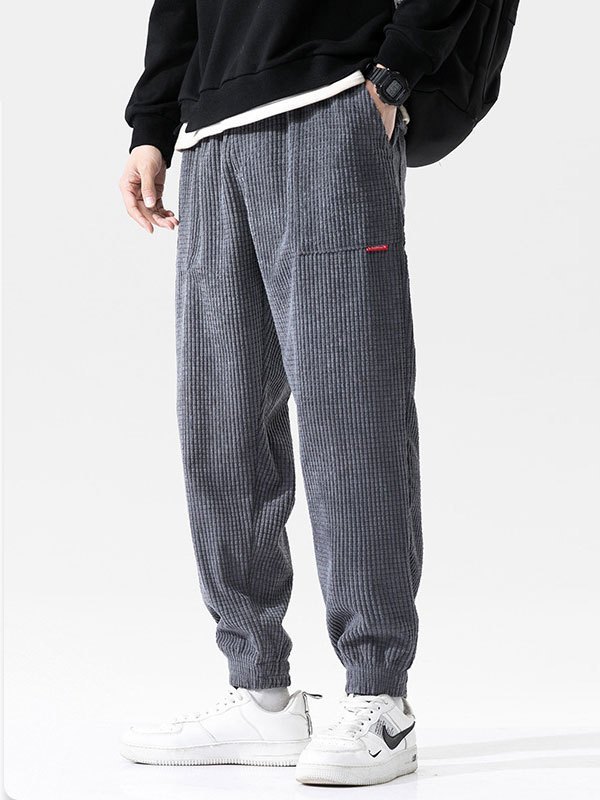 EMMIOL Pantalones joggers cortos de pana para hombre