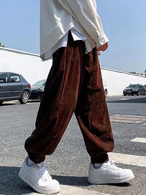 EMMIOL Pantalón jogger de pana para hombre