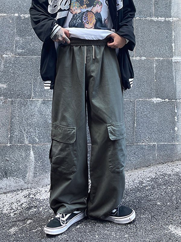 EMMIOL Pantalones cargo recortados con detalle de costuras para hombre