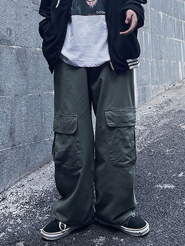 EMMIOL Pantalones cargo recortados con detalle de costuras para hombre