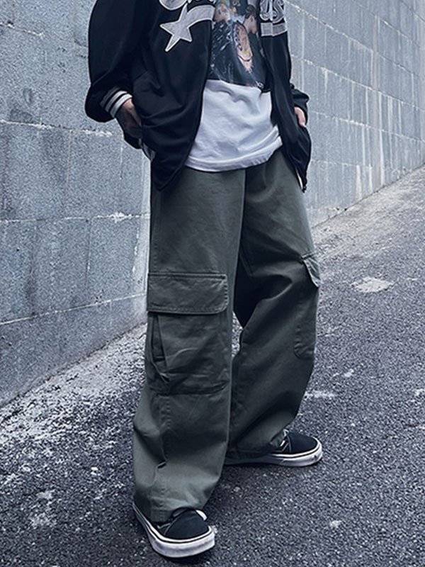 EMMIOL Pantalones cargo recortados con detalle de costuras para hombre