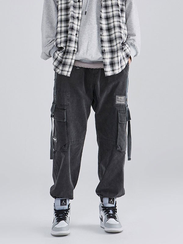 EMMIOL Herren Cargohose aus gewaschener Baumwolle