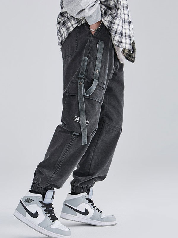 EMMIOL Herren Cargohose aus gewaschener Baumwolle