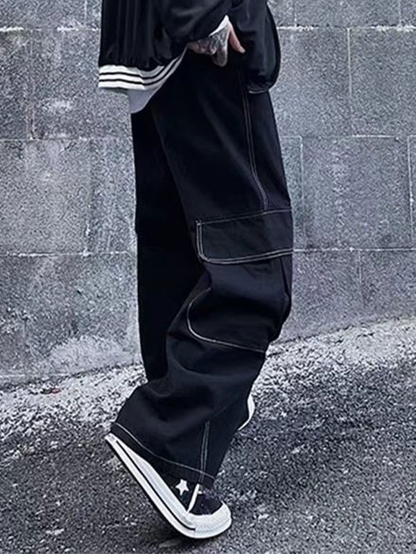 EMMIOL Pantalones cargo con detalle de costuras para hombre