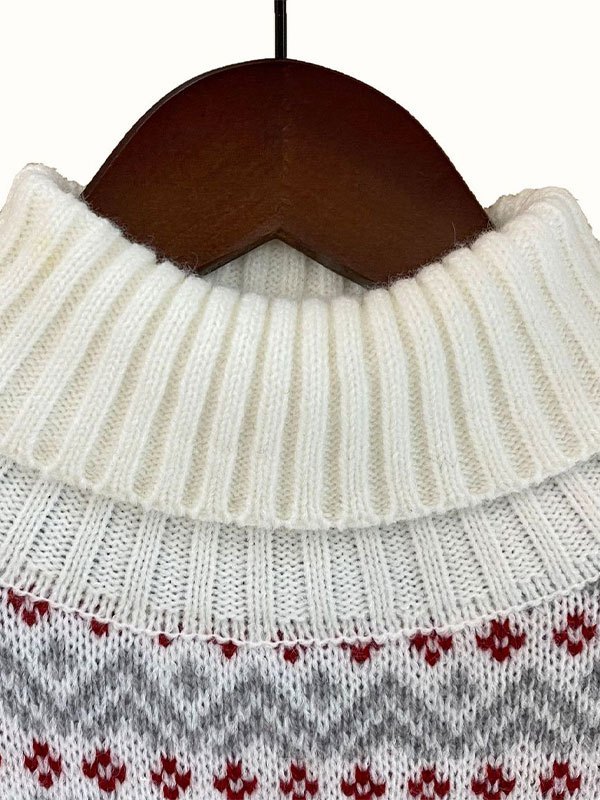 EMMIOL Jersey de punto navideño con cuello alto