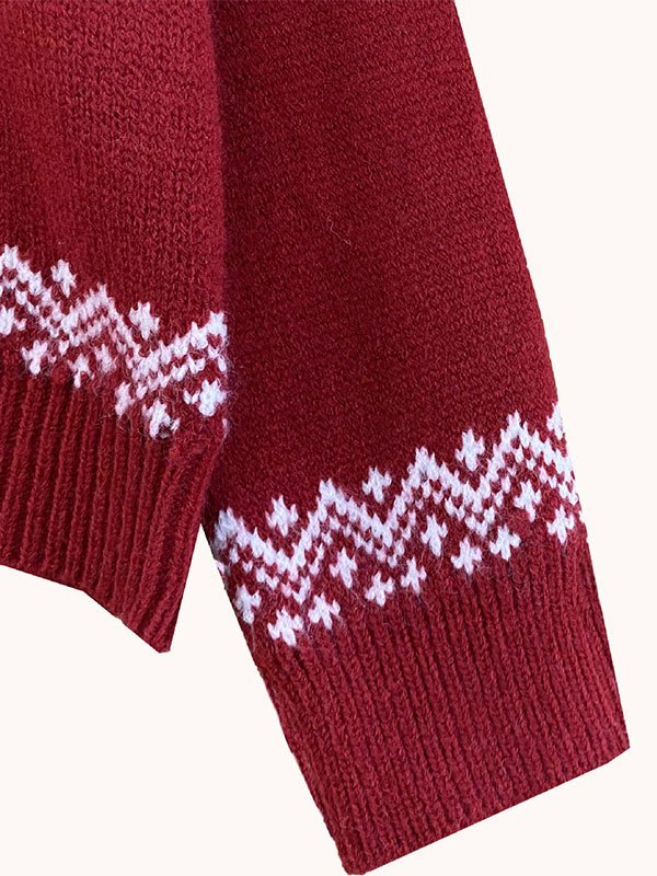 EMMIOL Jersey de punto navideño con cuello alto