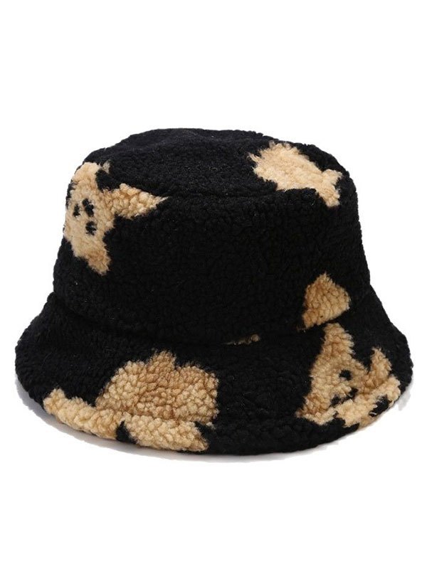 EMMIOL Teddy Bear Fleece Bucket Hat