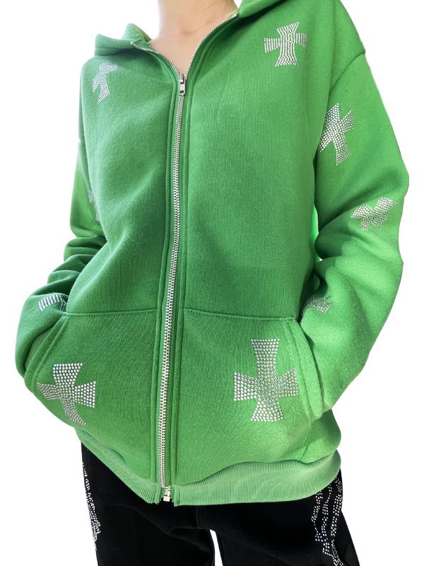 rhinestone zipper jacket