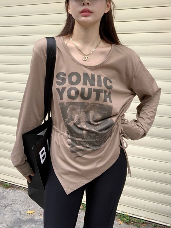 EMMIOL Top a maniche lunghe con grafica Sonic Youth