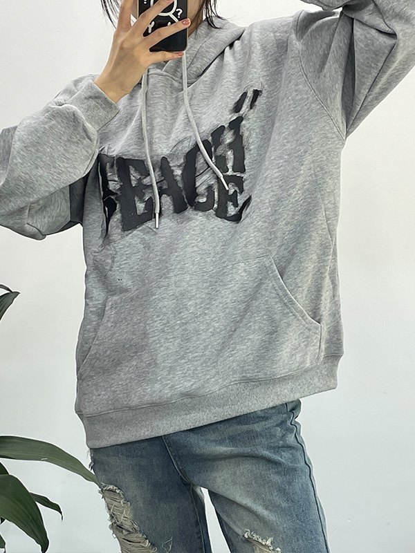 EMMIOL Hoodie mit Smog-Buchstaben-Grafik