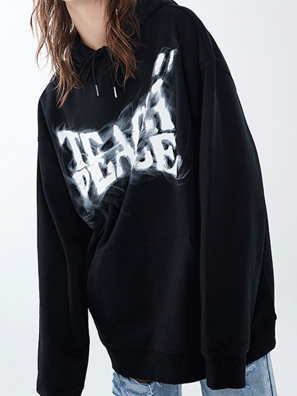 EMMIOL Smog Letter Graphic Hoodie