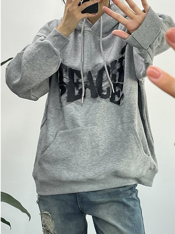 EMMIOL Hoodie mit Smog-Buchstaben-Grafik