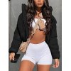 EMMIOL Cropped Zipper Puffer Jacket