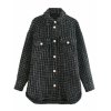 EMMIOL Faux Pearl Tweed Shirt Jacket