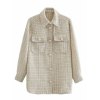 EMMIOL Faux Pearl Tweed Shirt Jacket