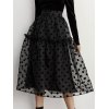 EMMIOL Organza Polka Dot Midi Skirt