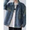 EMMIOL Herren Patchwork Washed Jeansjacke