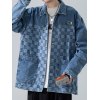 EMMIOL Men's Checkered Denim Jacket