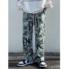 EMMIOL Men's Graffiti Print Straight Leg Jeans