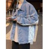 EMMIOL Men's Patchwork Paisley Print Denim Jacket
