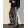 EMMIOL Pantalones divididos de terciopelo con detalle de diamantes de imitación para hombre