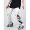 EMMIOL Men's Flame Print Flare Leg Pants