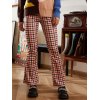 EMMIOL Karierte High Waist Schlaghose