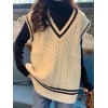 EMMIOL Gilet maglione lavorato a maglia con scollo a V