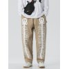 EMMIOL Pantalones cónicos con estampado de calaveras para hombre