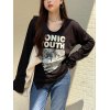 EMMIOL Top a maniche lunghe con grafica Sonic Youth