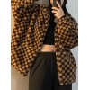 EMMIOL Oversized Checkered Fleece Coat