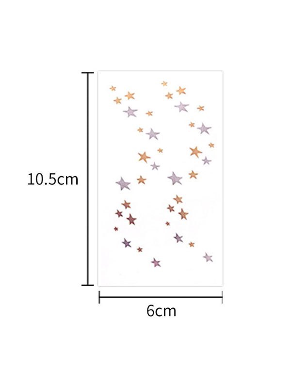 EMMIOL 1 foglio di adesivo per tatuaggi con stelle glitterate