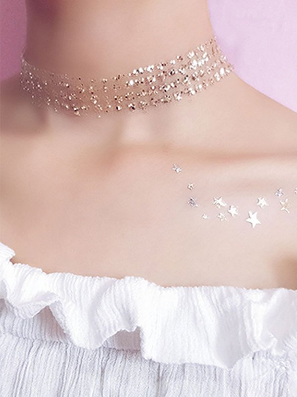 EMMIOL 1 foglio di adesivo per tatuaggi con stelle glitterate